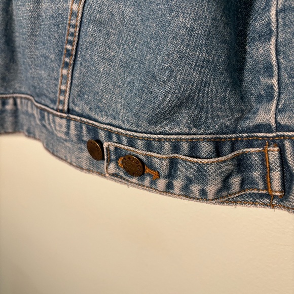 Lucky Star Vintage Denim Jean Vest with Frayed Hems Size L Large - Picture 10 of 14